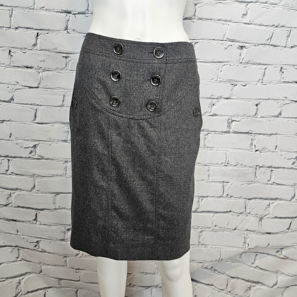 Burberry Gray Wool & Cashmere Pencil Skirt